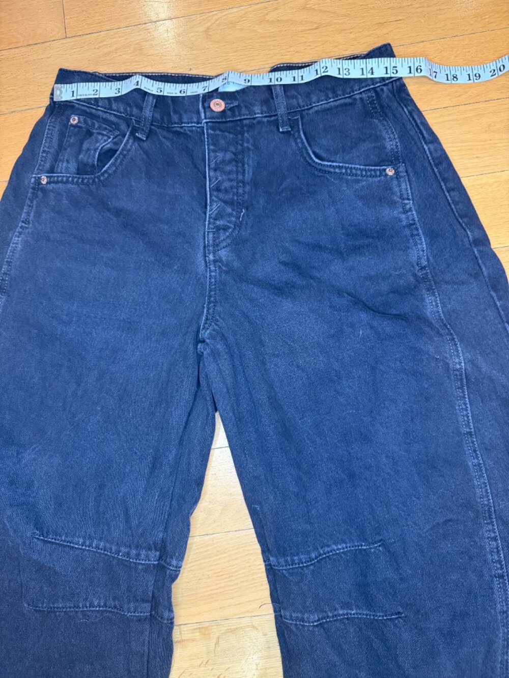 Free People Good Luck Mid Rise Barrel Leg Jeans Black Size 26 - Picture 8 of 10